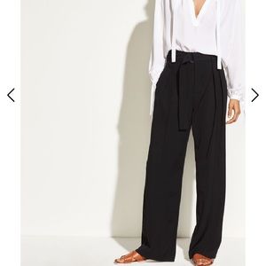 Vince High Waist Belted Wide Leg Pant